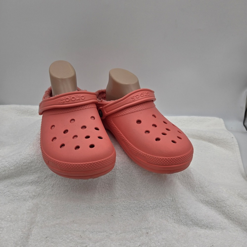 Crocs Classic Fur Lined Slip On Comfort Shoes Women's 11/Men's 9 Coral